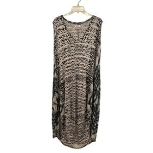 Johnny Was Black and Cream Patterned Swim Coverup